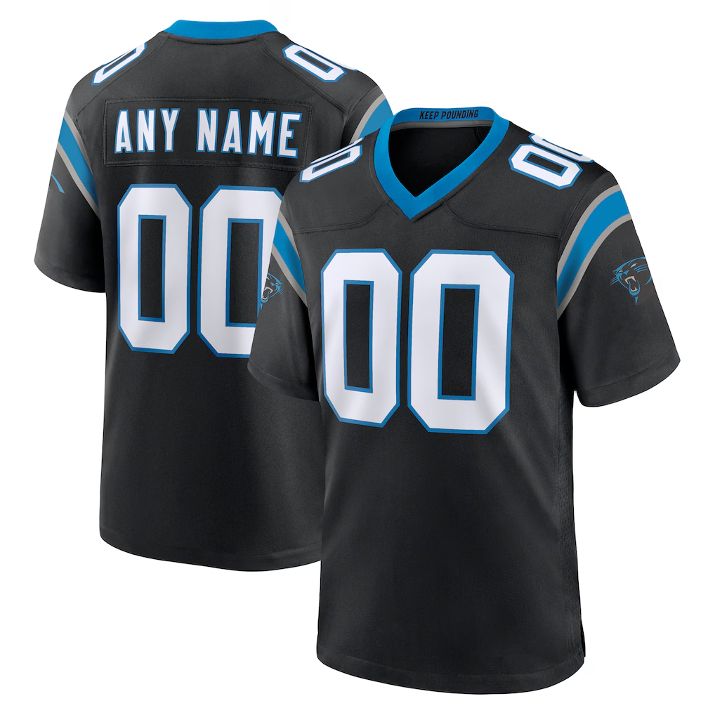 Pkot Custom C.Panthers Black Game Stitched Jerseys