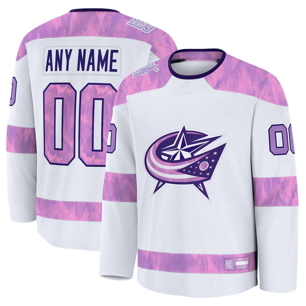 Moorv Custom CB.Jackets White 2024 Hockey Fights Cancer Practice Jersey