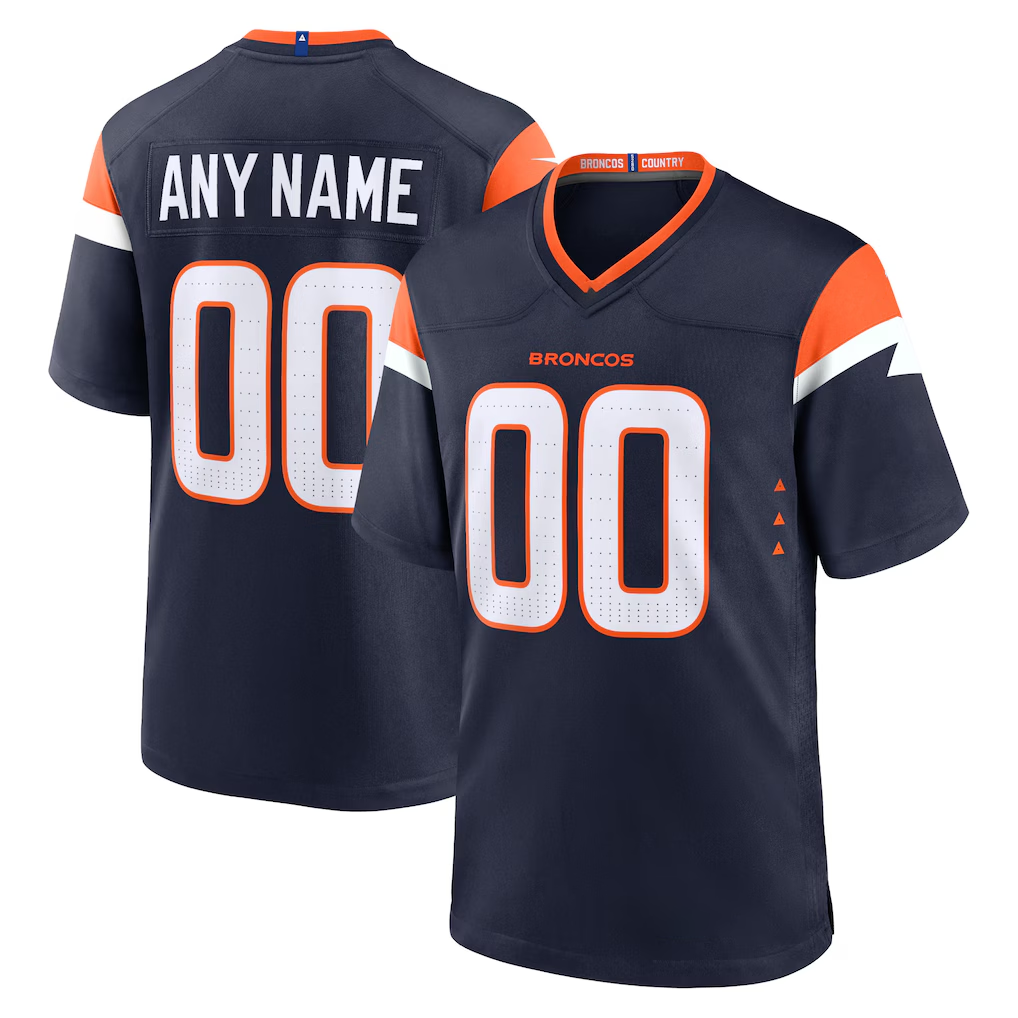 Moorv Custom D.Broncos Navy Alternate Mile High Collection Game Stitched Jerseys