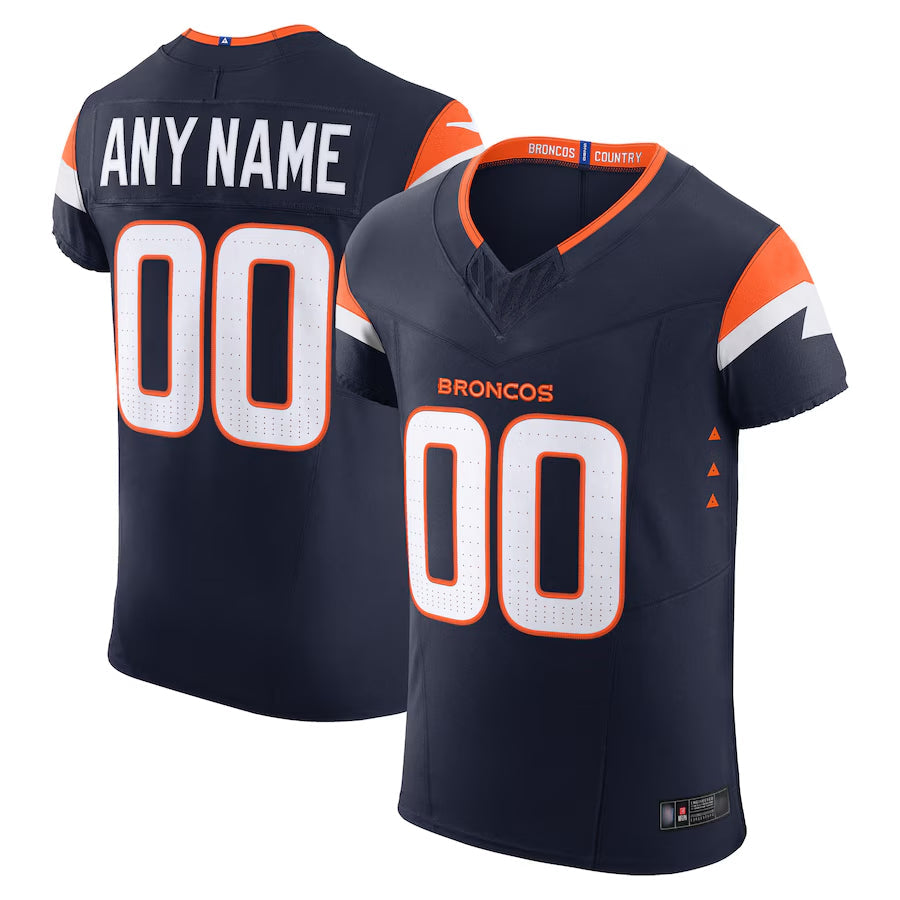 Moorv Custom D.Broncos Navy Vapor F.U.S.E. Elite Stitched Jerseys