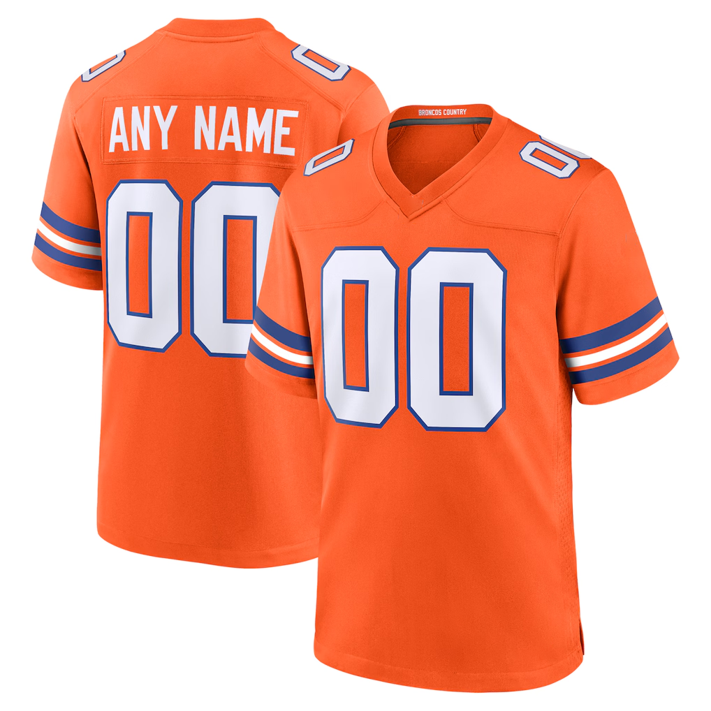 Moorv Custom D.Broncos Orange Mile High Collection 1977 Throwback Game Stitched Jerseys