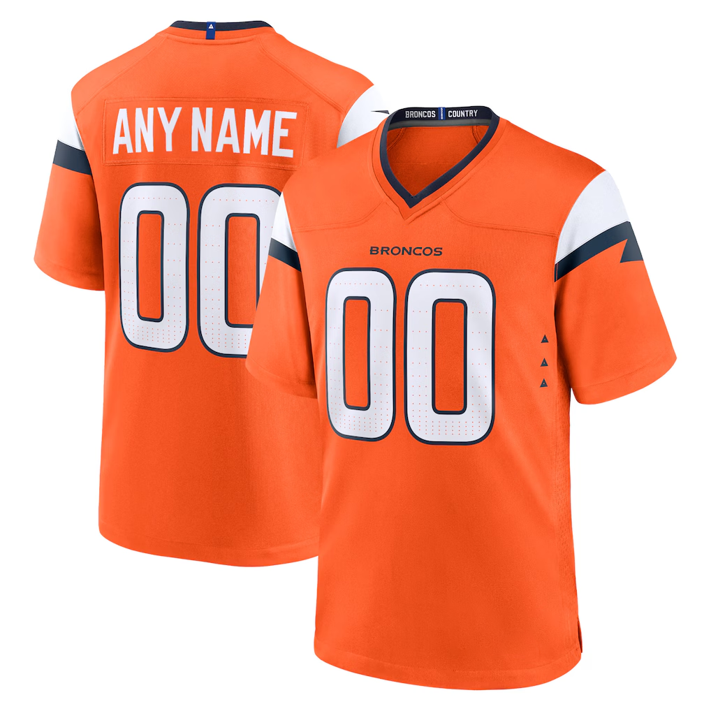 Moorv Custom D.Broncos Orange Team Game Stitched Jerseys