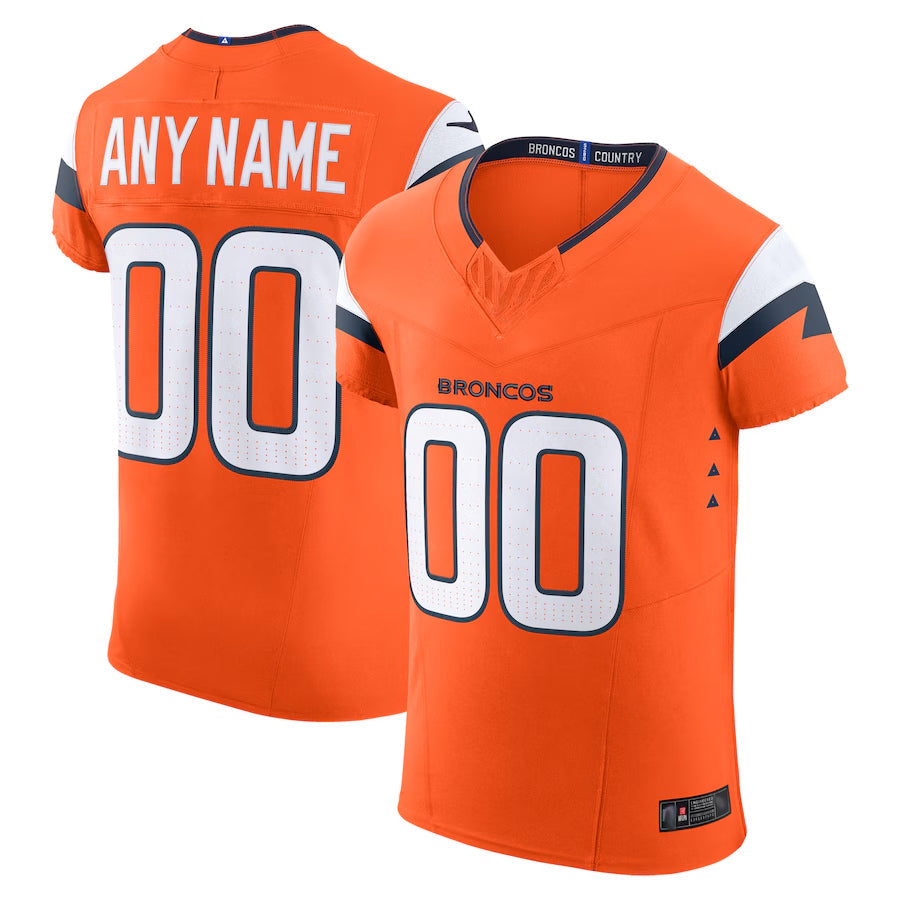 Moorv Custom D.Broncos Vapor F.U.S.E. Elite Orange Stitched Jerseys