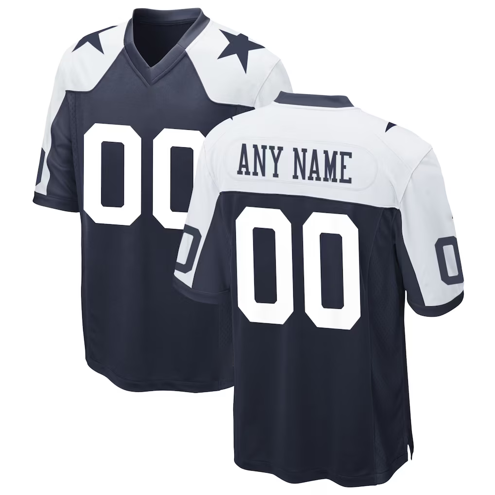 Pkot Custom D.Cowboys Navy Alternate Game Jersey Stitched Jerseys