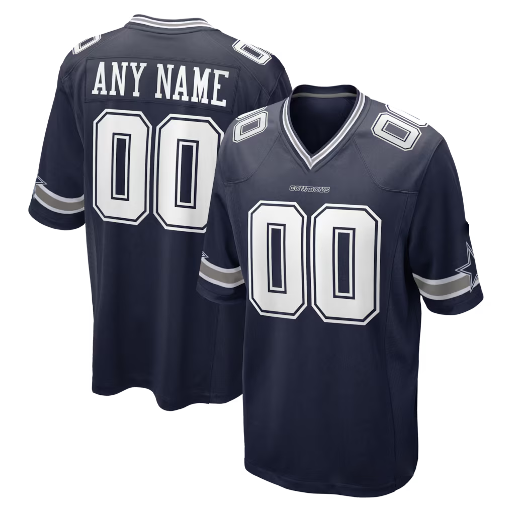 Pkot Custom D.Cowboys Navy Game Stitched Jerseys