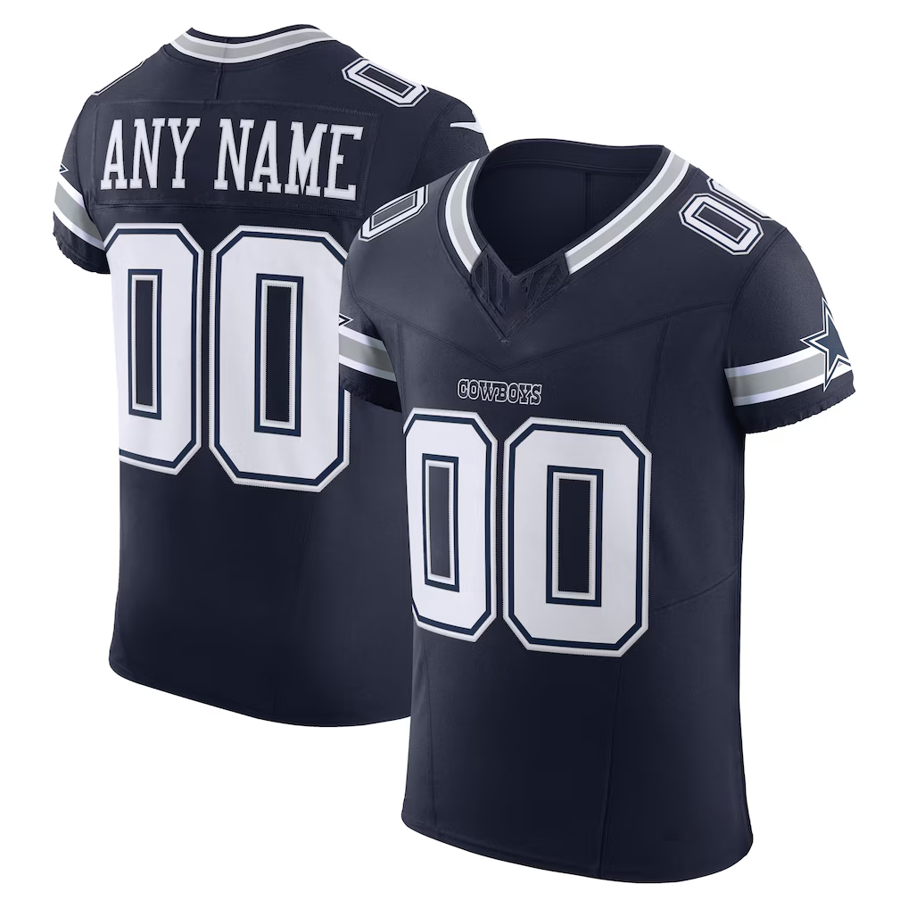 Pkot Custom D.Cowboys Navy Vapor F.U.S.E. Elite Stitched Jerseys