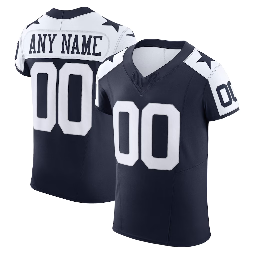 Pkot Custom D.Cowboys Navy Vapor F.U.S.E. Elite Stitched Jerseys