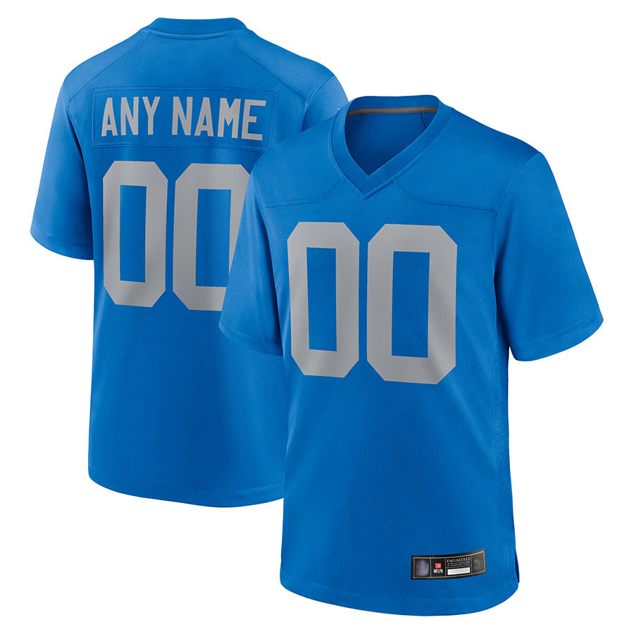 Moorv Custom D.Lions Blue Limted Game Alternate Stitched Jerseys