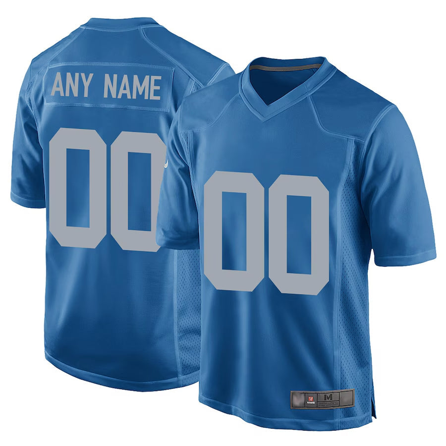 Moorv Custom D.Lions Blue Replica Game Alternate Stitched Jerseys
