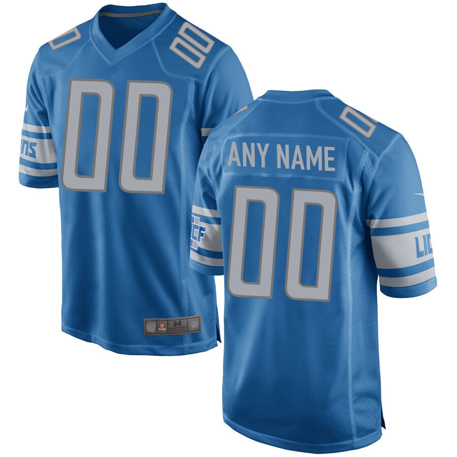 Moorv Custom D.Lions Blue Replica Game Stitched Jerseys