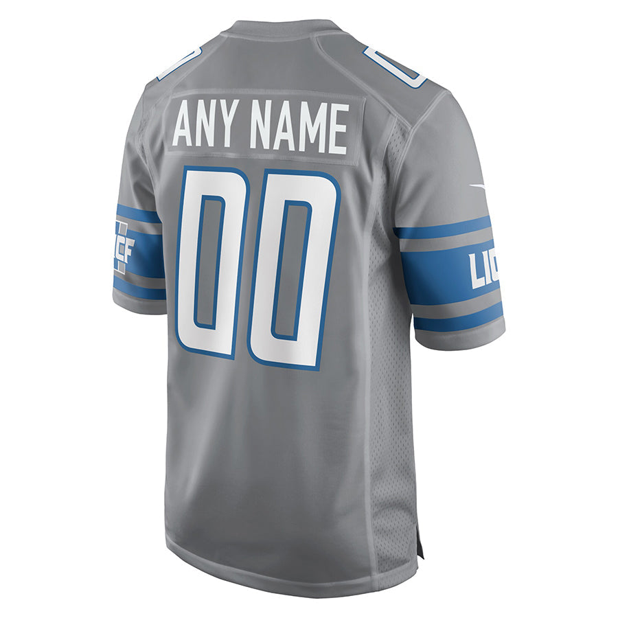 Moorv Custom D.Lions Gray Replica Game Stitched Jerseys