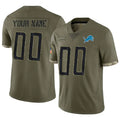 Moorv Custom D.Lions Olive Salute To Service Limited Stitched Jerseys