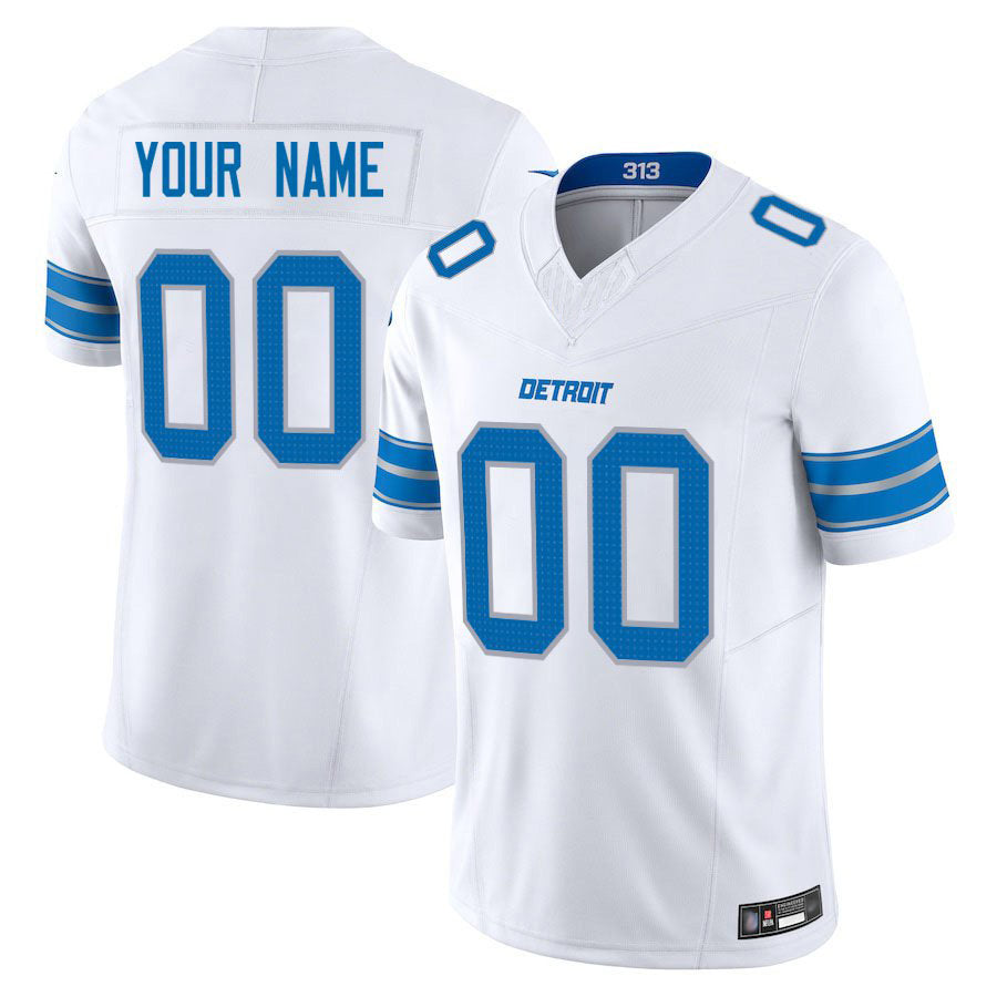 Moorv Custom D.Lions White Vapor F.U.S.E. Limited Elite Stitched Jerseys