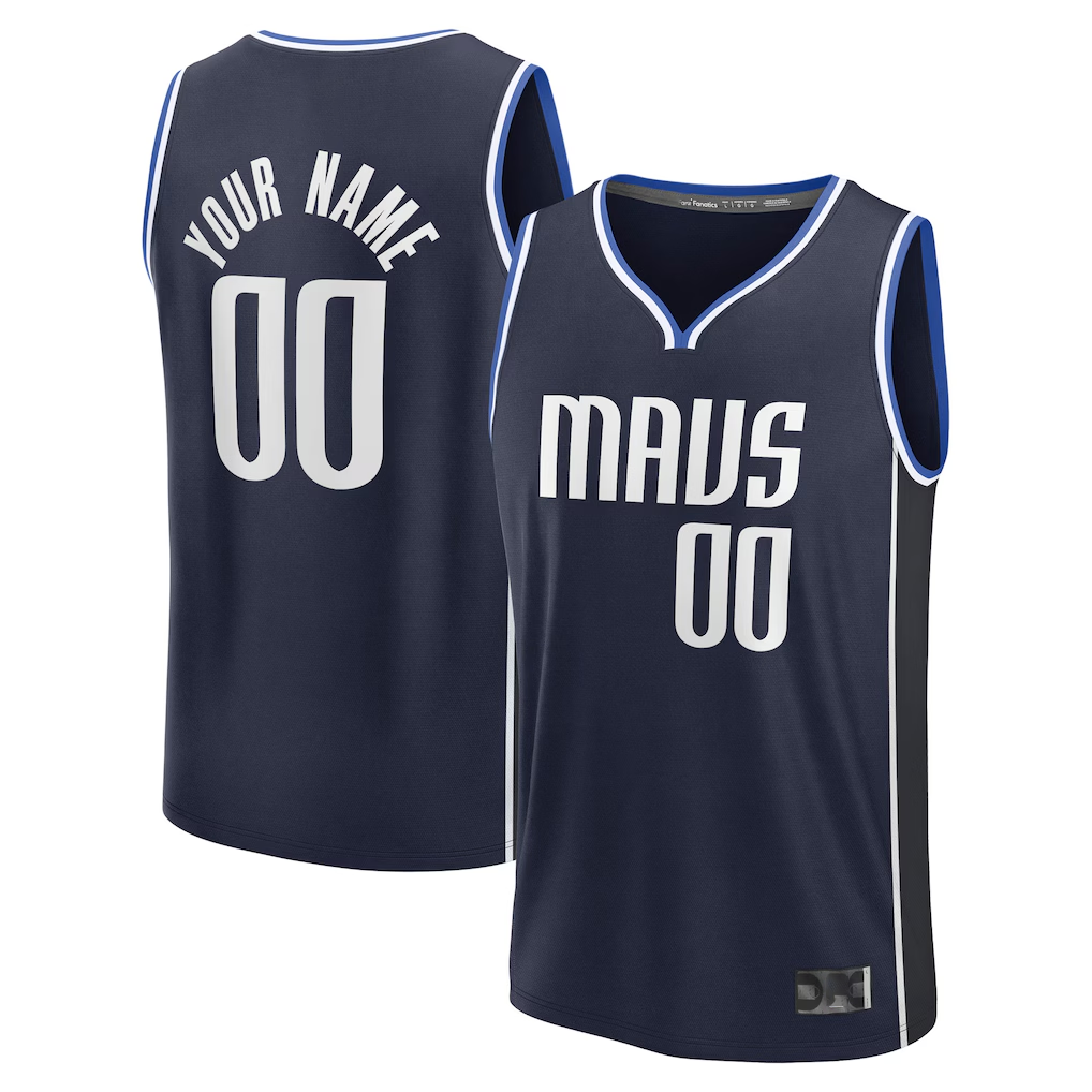 Moorv Custom D.Mavericks  Navy Fast Break Jerseys - Statement Edition