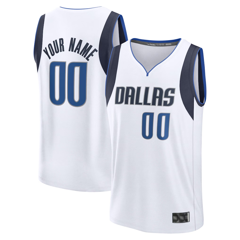 Moorv Custom D.Mavericks White Fast Break Jerseys - Association Edition