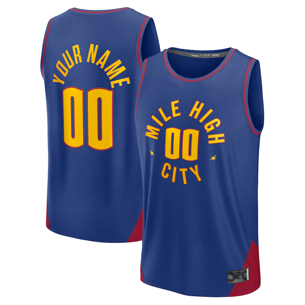 Moorv Custom D.Nuggets  Blue Fast Break Jerseys - Statement Edition