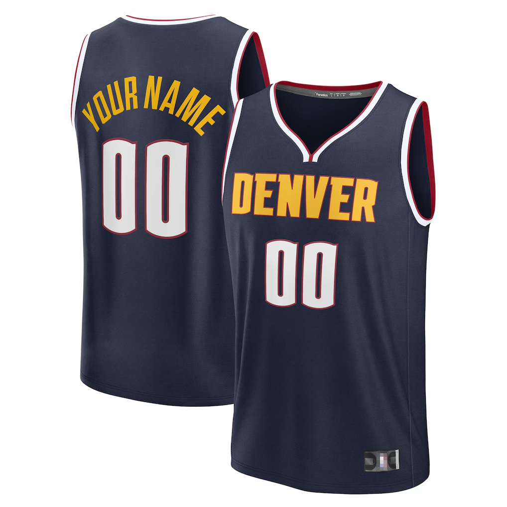 Moorv Custom D.Nuggets  Navy Fast Break Jerseys - Icon Edition