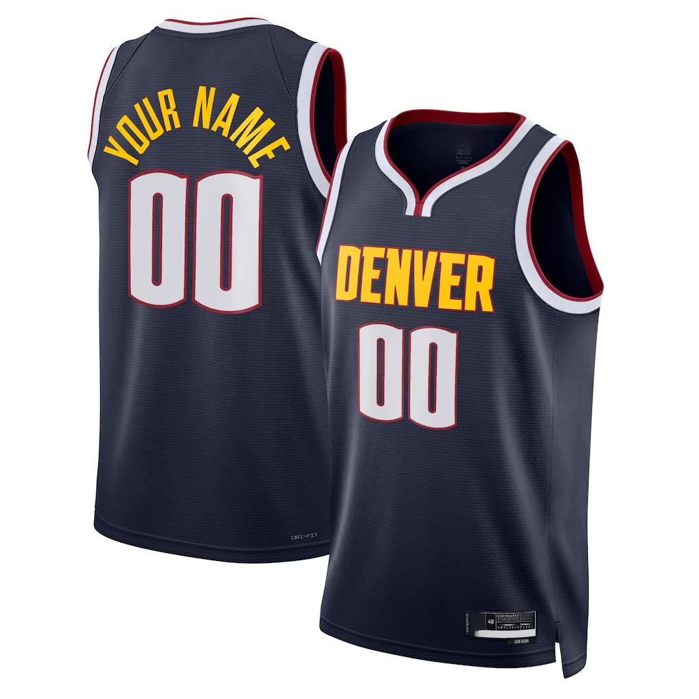 Moorv Custom D.Nuggets Navy Swingman Jerseys - Icon Edition