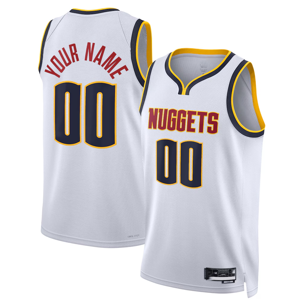 Moorv Custom D.Nuggets White Swingman Jerseys - Association Edition