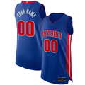 Moorv Custom D.Pistons Blue Authentic Jerseys - Icon Edition