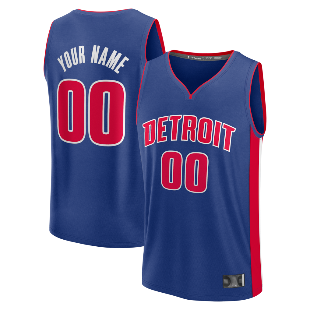 Moorv Custom D.Pistons Blue Fast Break Jerseys - Icon Edition