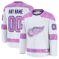 Moorv Custom DR.Wings White 2024 Hockey Fights Cancer Practice Jerseys