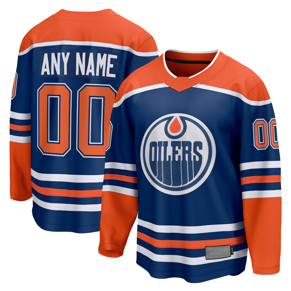Moorv Custom E.Oilers Royal Home Breakaway Jerseys