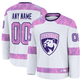 Moorv Custom F.Panthers White 2024 Hockey Fights Cancer Practice Jerseys