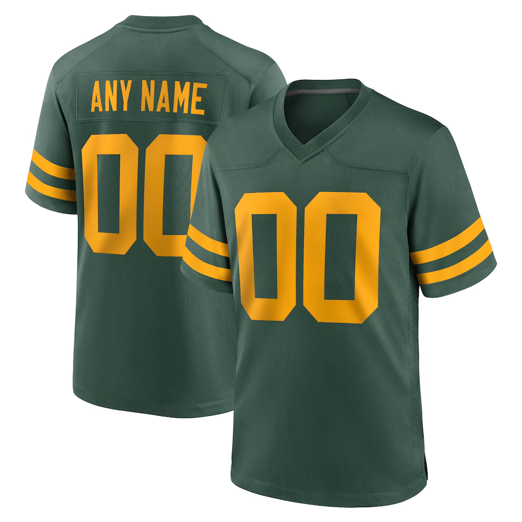 Moorv Custom GB.Packers Green Alternate Stitched Jerseys