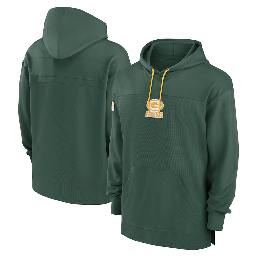 Moorv Custom GB.Packers Green Sideline Pullover Hoodie Stitched Jerseys