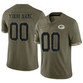 Moorv Custom GB.Packers Salute To Service Olive Stitched Jerseys