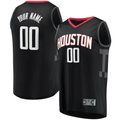 Moorv Custom H.Rockets Black Fast Break Replica Stitched Jerseys- Statement Edition
