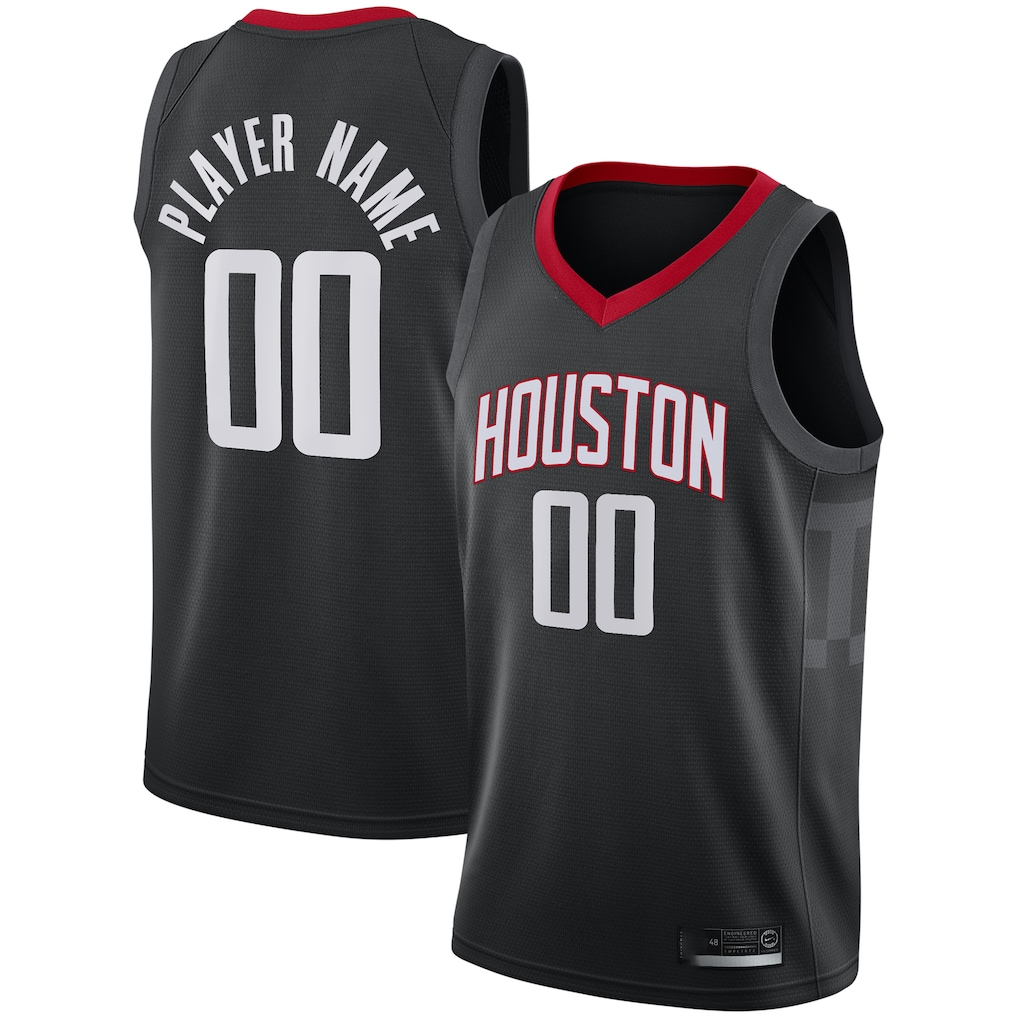 Moorv Custom H.Rockets Black Swingman Stitched Jerseys- Statement Edition
