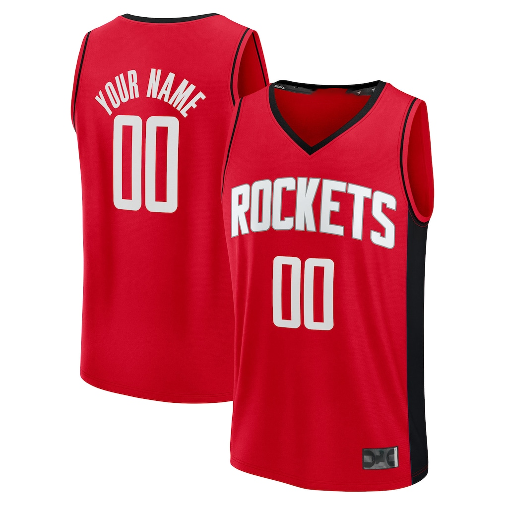 Moorv Custom H.Rockets Red Fast Break Stitched Jerseys- Icon Edition