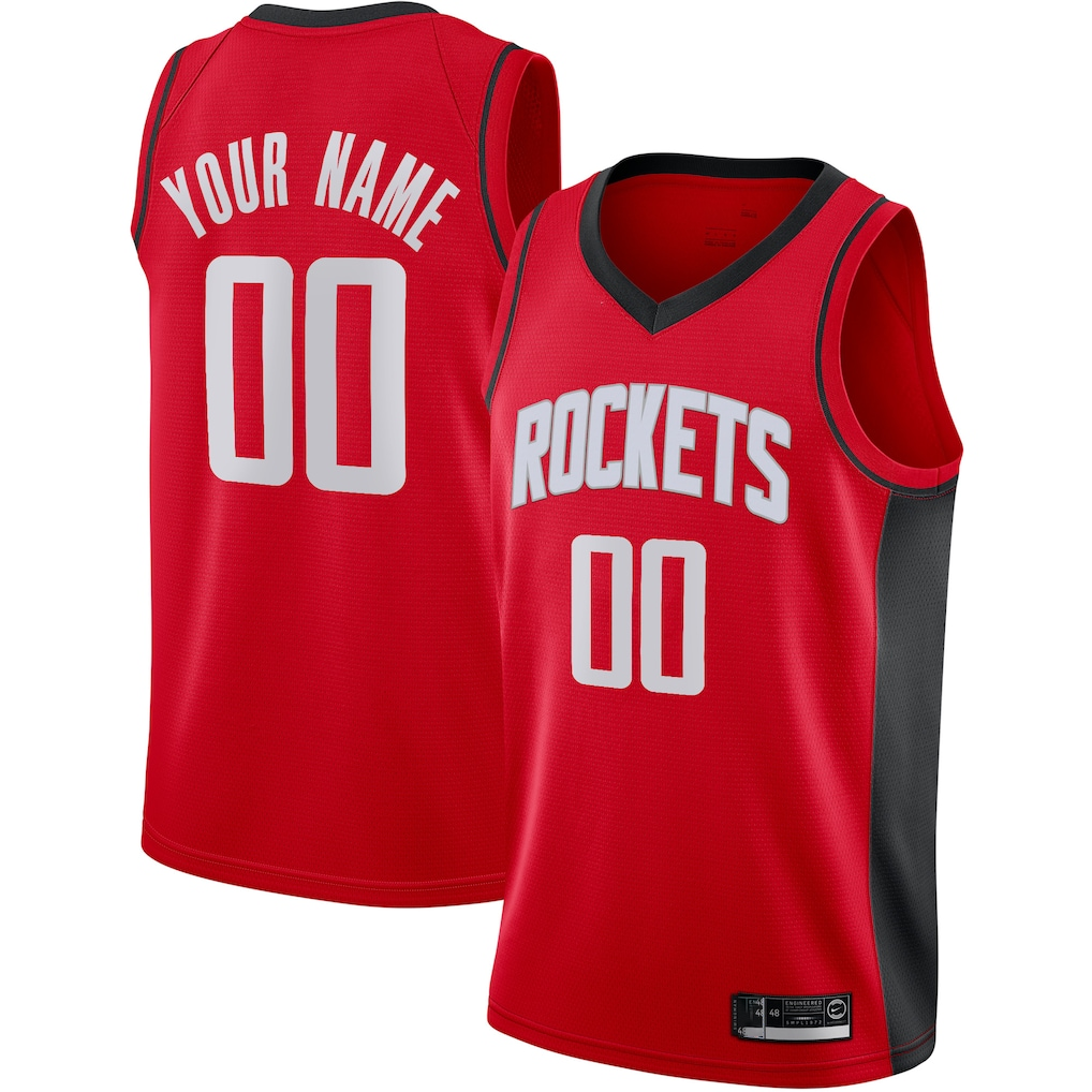 Moorv Custom H.Rockets Red Swingman Stitched Jerseys- Icon Edition