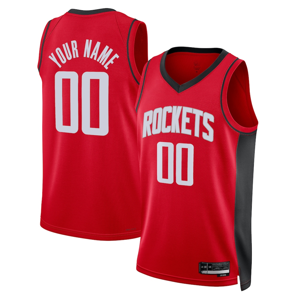 Moorv Custom H.Rockets Red Swingman Stitched Jerseys - Icon Edition