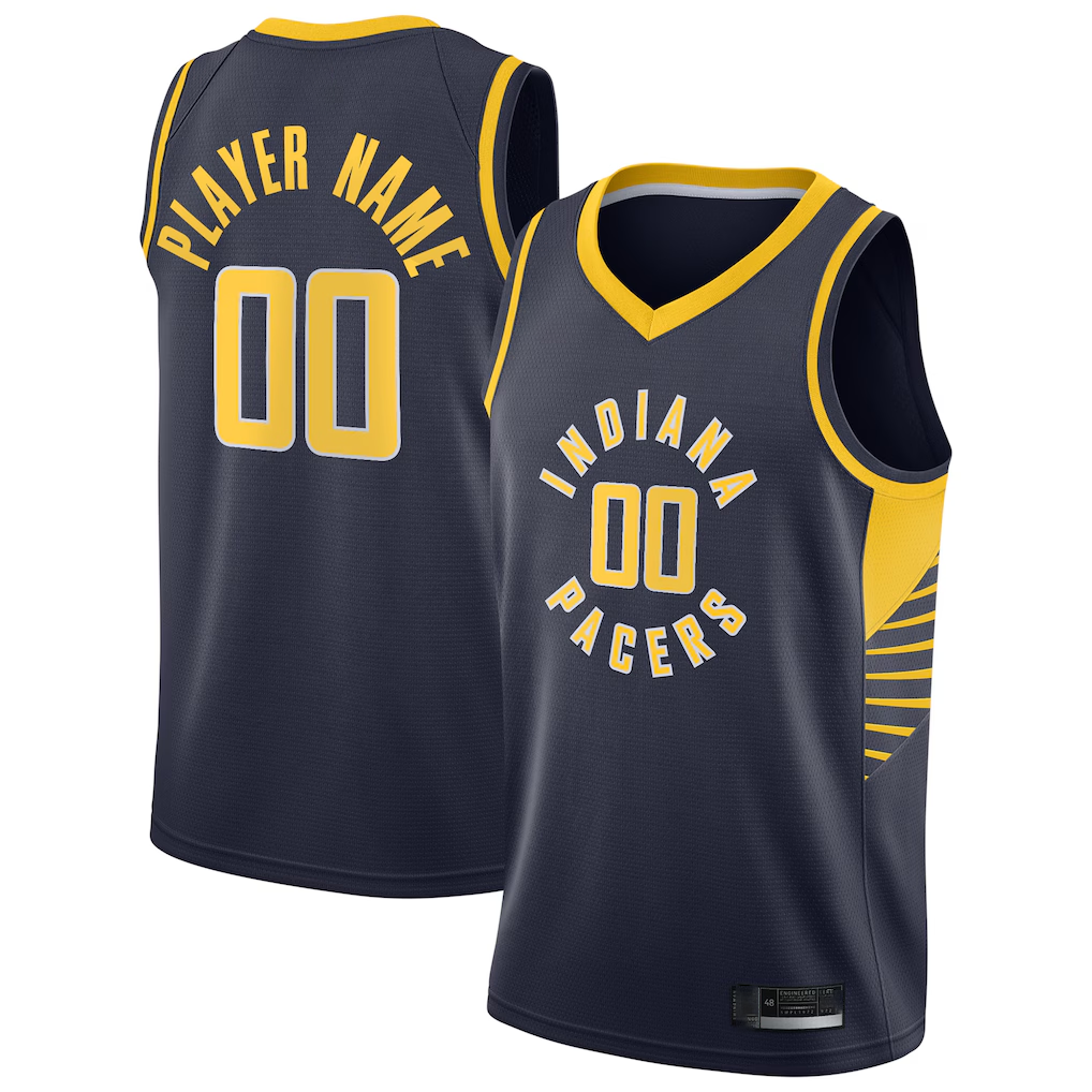 Moorv Custom I.Pacers Navy Swingman Jerseys - Icon Edition