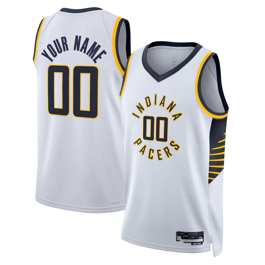Moorv Custom I.Pacers White Swingman Jerseys - Association Edition