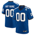 Moorv Custom IN.Colts Blue Indiana Nights Replica Game Stitched Jerseys