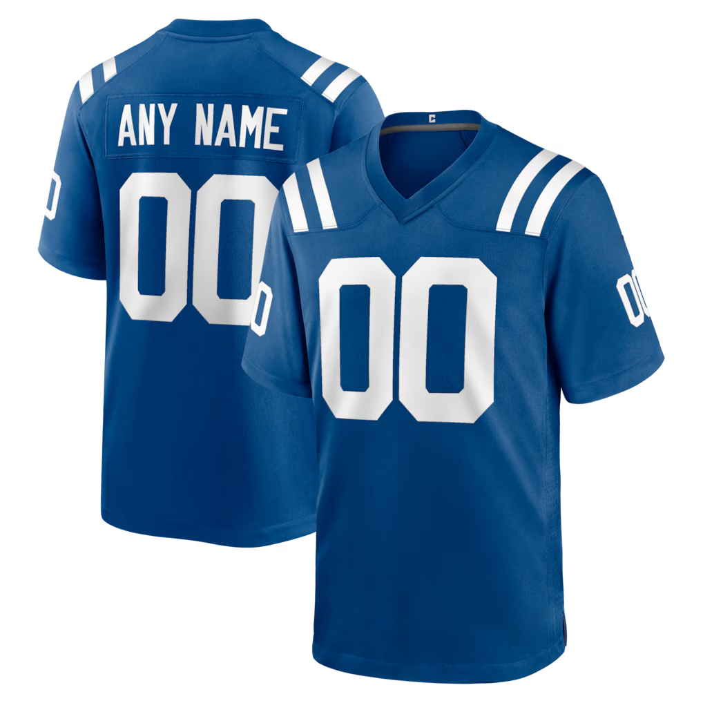 Moorv Custom IN.Colts Royal Game Stitched Jerseys