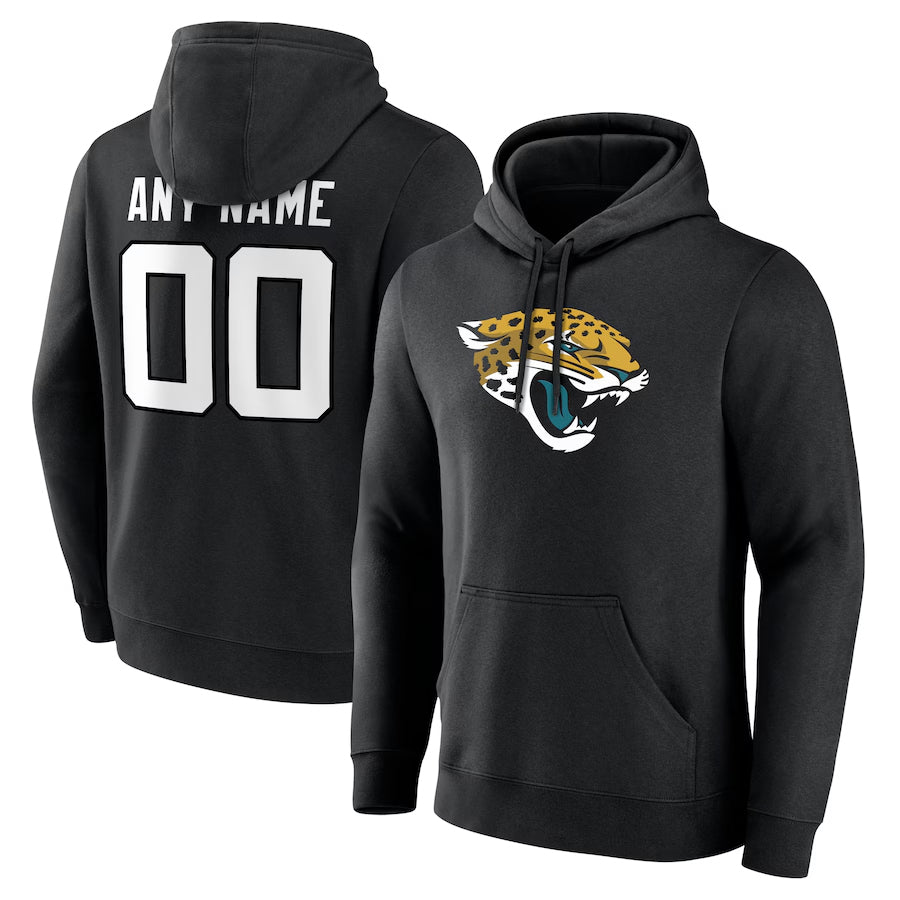 Moorv Custom J.Jaguars Black Pullover Hoodie Game Stitched Jerseys