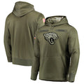 Moorv Custom J.Jaguars Olive Salute to Service Pullover Hoodie Game Stitched Jerseys