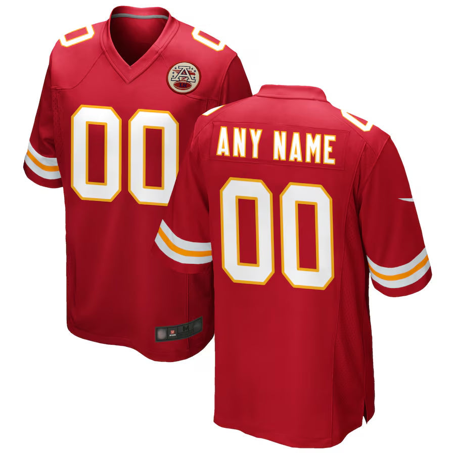 Moorv Custom KC.Chiefs Red Replica Game Stitched Jerseys