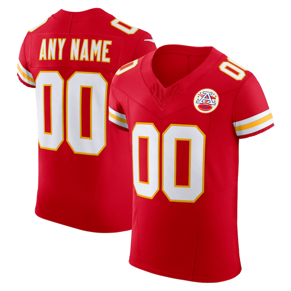 Moorv Custom KC.Chiefs Red Vapor F.U.S.E. Elite Stitched Jerseys