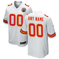 Moorv Custom KC.Chiefs White Replica Game Stitched Jerseys