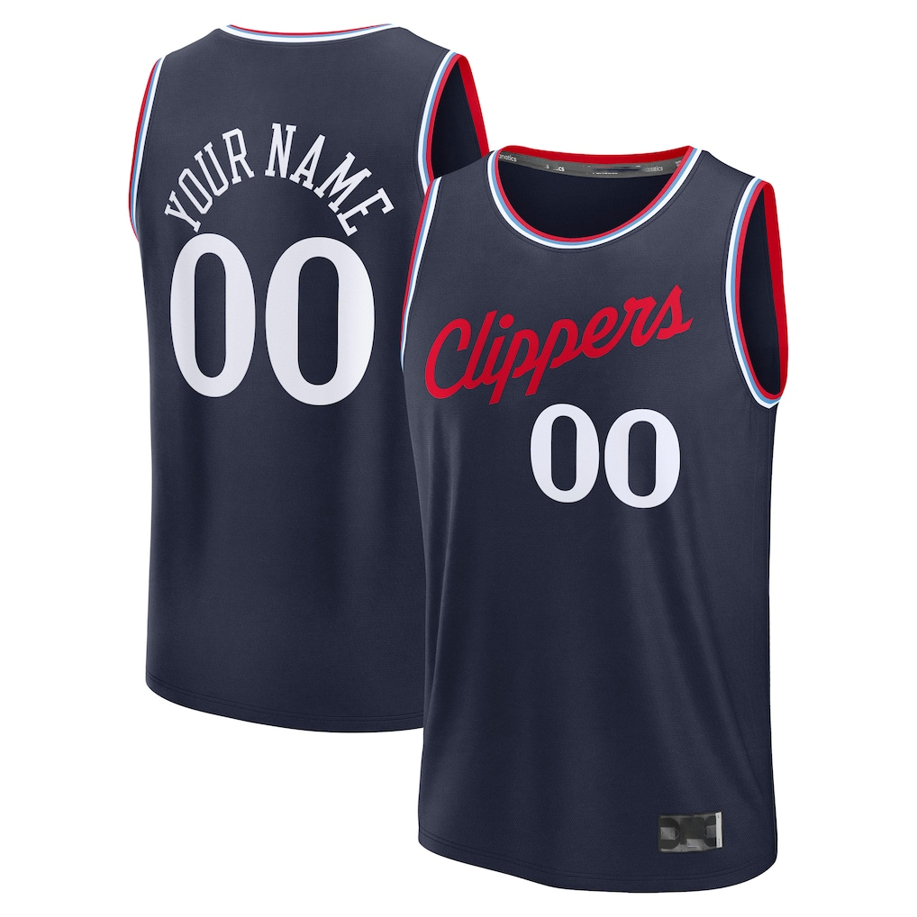 Moorv Custom L.Clippers Navy Fast Break Stitched Jerseys- Icon Edition