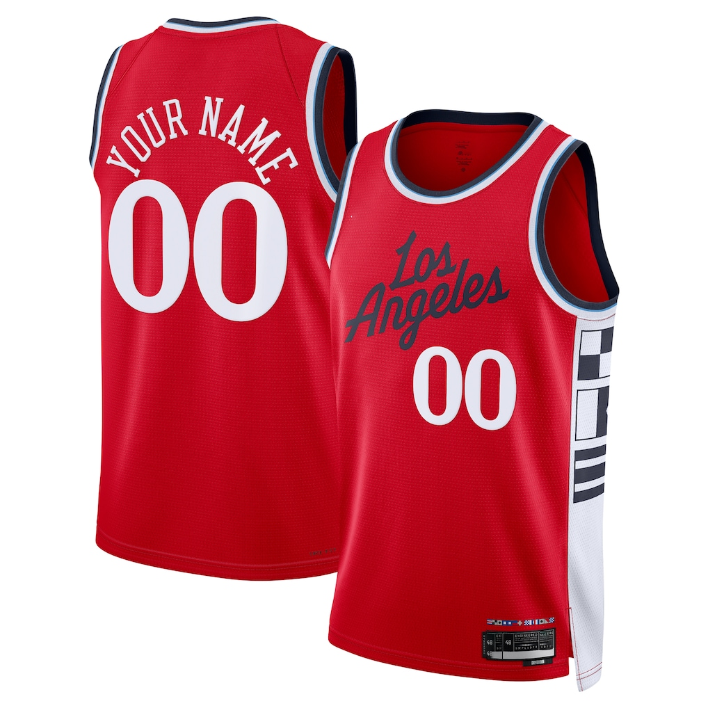 Moorv Custom L.Clippers Red 202425 Swingman Stitched Jerseys- Statement Edition