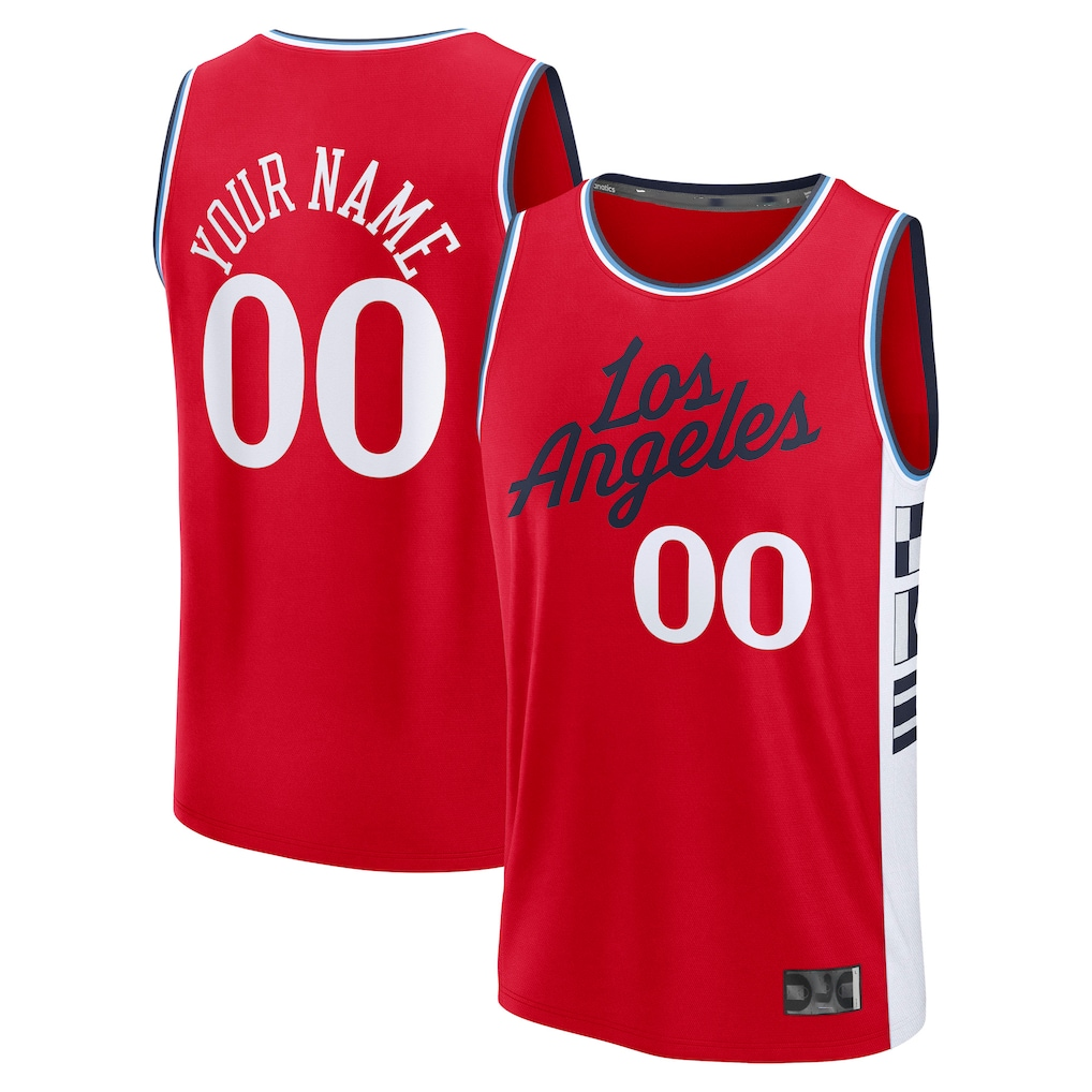 Moorv Custom L.Clippers Red Fast Break Stitched Jerseys- Statement Edition