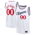 Moorv Custom L.Clippers White Fast Break Stitched Jerseys- Association Edition