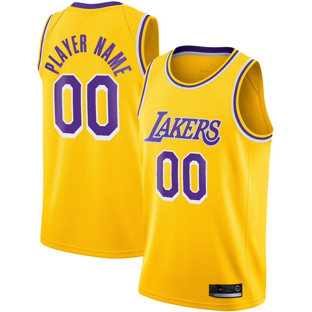 Moorv Custom LA.Lakers Gold 202021 Swingman Stitched Jerseys - Icon Edition